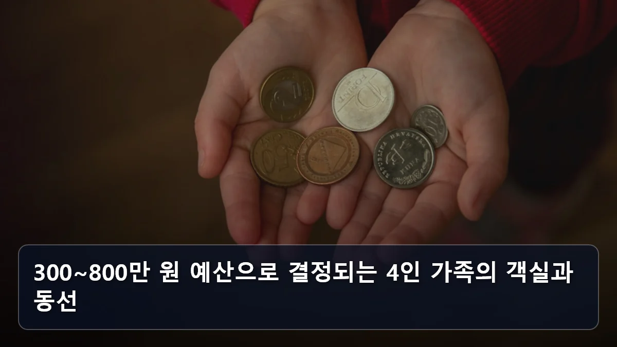 300~800만 원 예산으로 결정되는 4인 가족의 객실과 동선 관련 이미지