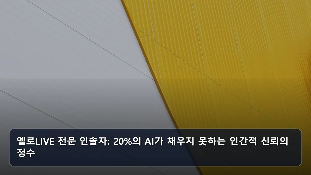 옐로LIVE 전문 인솔자: 20%의 AI가 채우지 못하는 인간적 신뢰의 정수 관련 이미지